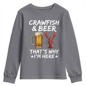 Crawfish Beer Lovers Youth Sweatshirt Funny Crawfish Cajun Seafood Festival Daddy Crawfish TS10 Charcoal Print Your Wear