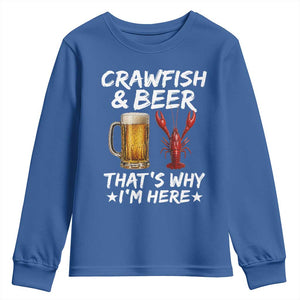 Crawfish Beer Lovers Youth Sweatshirt Funny Crawfish Cajun Seafood Festival Daddy Crawfish TS10 Royal Blue Print Your Wear