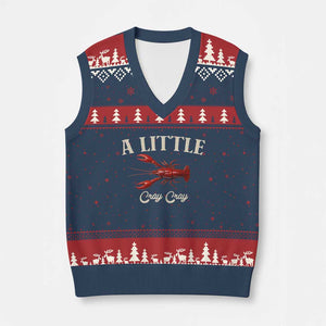 Crawfish Lovers V-Neck Knit Sweater Vest A Little Cray Crayfish Boils Cajun Seafood Festival TS10 Navy Red Print Your Wear