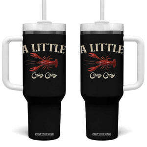 Crawfish Lovers Tumbler With Handle A Little Cray Crayfish Boils Cajun Seafood Festival TS10 One Size: 40 oz Black Print Your Wear