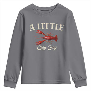 Crawfish Lovers Youth Sweatshirt A Little Cray Crayfish Boils Cajun Seafood Festival TS10 Charcoal Print Your Wear
