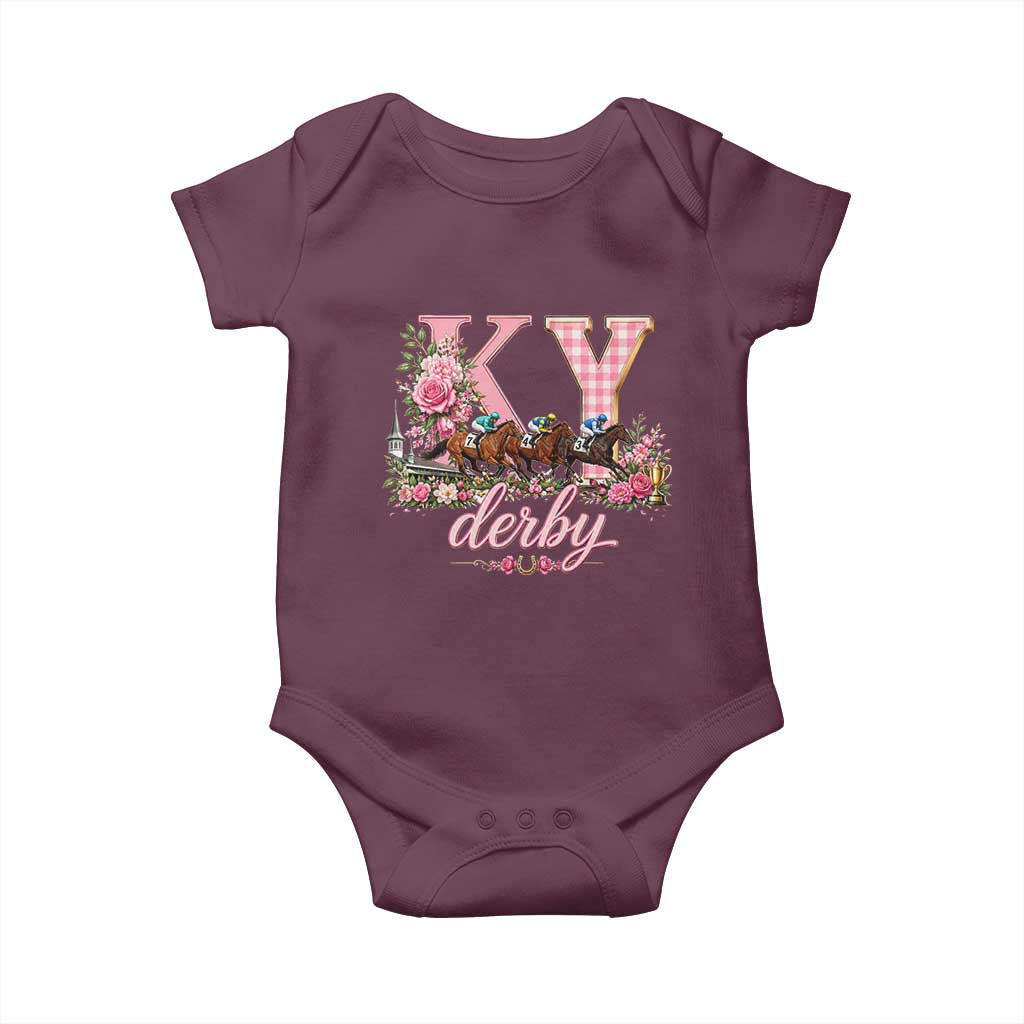 Horse Racing KY Derby Day Vibes Baby Onesie This is My Derby Day Dress TS10 Maroon Print Your Wear
