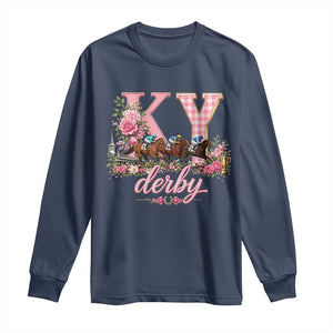 Horse Racing KY Derby Day Vibes Long Sleeve Shirt This is My Derby Day Dress TS10 Navy Print Your Wear