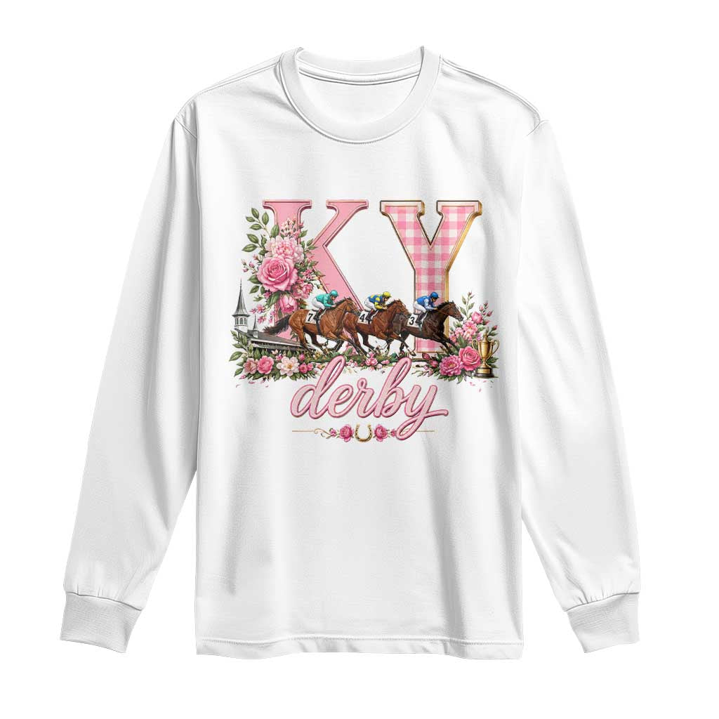 Horse Racing KY Derby Day Vibes Long Sleeve Shirt This is My Derby Day Dress TS10 White Print Your Wear