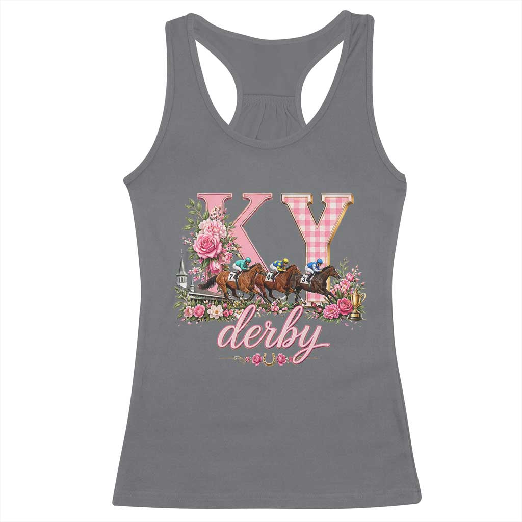 Horse Racing KY Derby Day Vibes Racerback Tank Top This is My Derby Day Dress TS10 Charcoal Print Your Wear