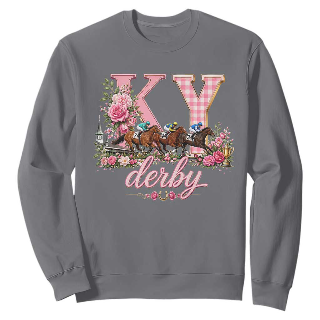 Horse Racing KY Derby Day Vibes Sweatshirt This is My Derby Day Dress TS10 Charcoal Print Your Wear