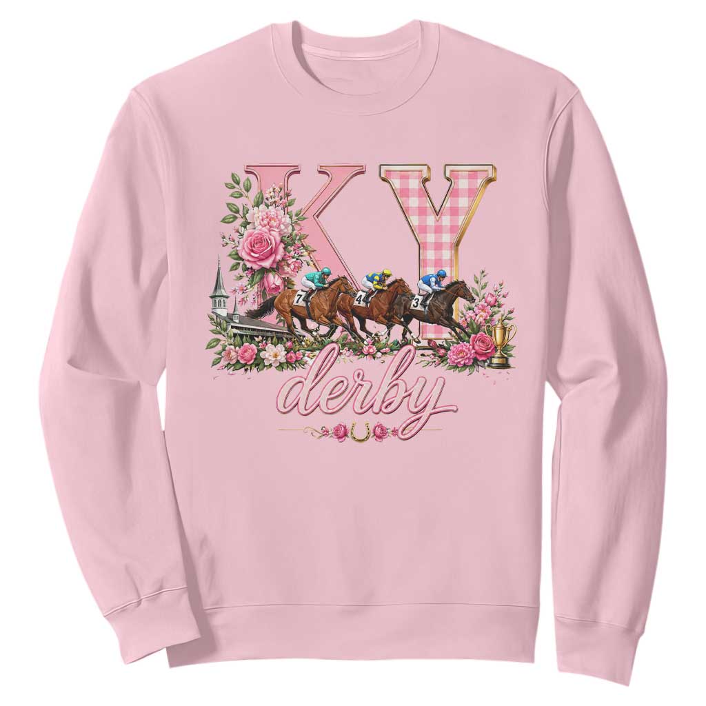 Horse Racing KY Derby Day Vibes Sweatshirt This is My Derby Day Dress TS10 Light Pink Print Your Wear