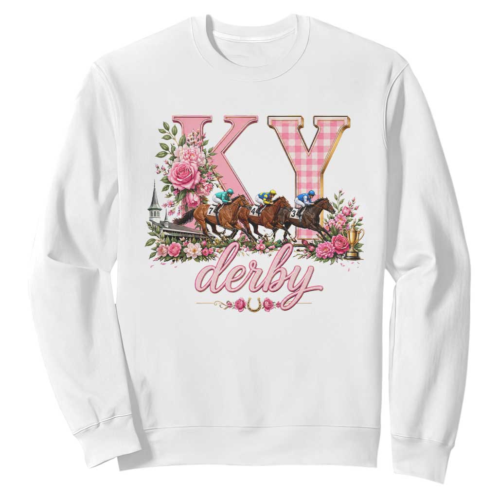 Horse Racing KY Derby Day Vibes Sweatshirt This is My Derby Day Dress TS10 White Print Your Wear