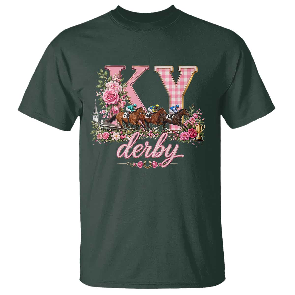 Horse Racing KY Derby Day Vibes T Shirt This is My Derby Day Dress TS10 Dark Forest Green Print Your Wear