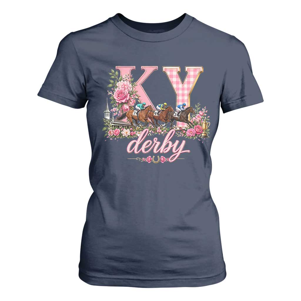 Horse Racing KY Derby Day Vibes T Shirt For Women This is My Derby Day Dress TS10 Navy Print Your Wear