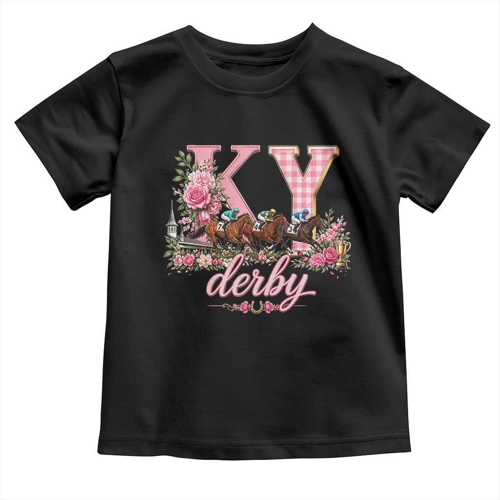 Horse Racing KY Derby Day Vibes Toddler T Shirt This is My Derby Day Dress TS10 Black Print Your Wear