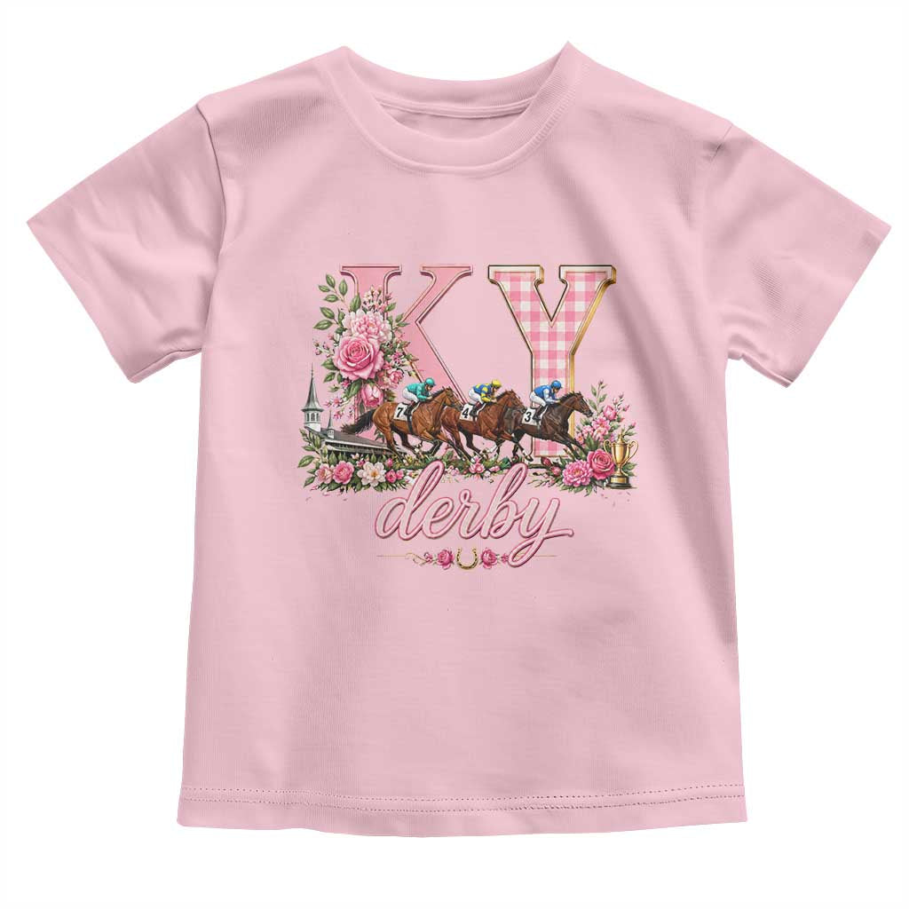 Horse Racing KY Derby Day Vibes Toddler T Shirt This is My Derby Day Dress TS10 Light Pink Print Your Wear