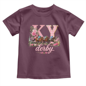 Horse Racing KY Derby Day Vibes Toddler T Shirt This is My Derby Day Dress TS10 Maroon Print Your Wear