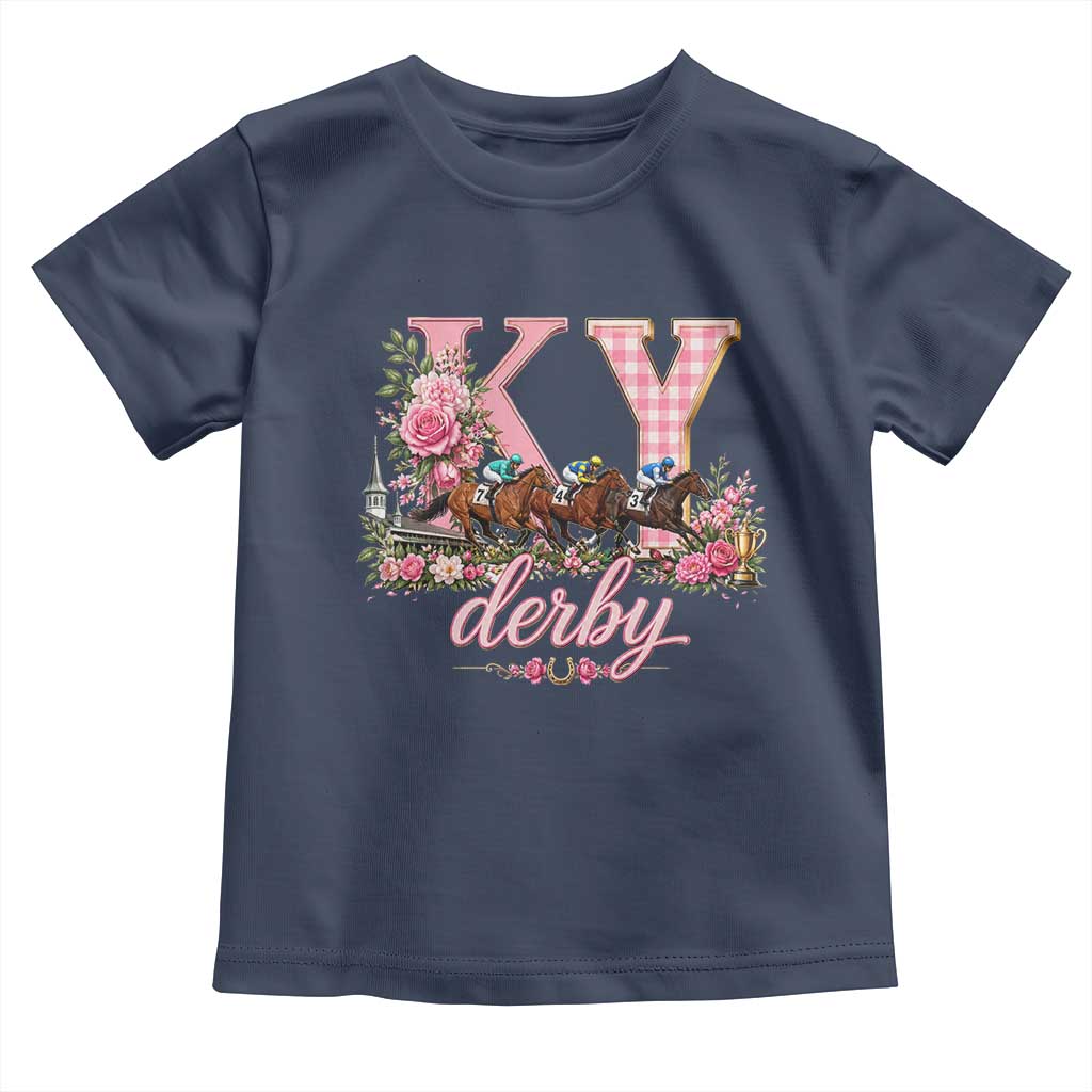Horse Racing KY Derby Day Vibes Toddler T Shirt This is My Derby Day Dress TS10 Navy Print Your Wear
