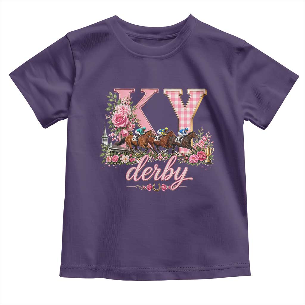 Horse Racing KY Derby Day Vibes Toddler T Shirt This is My Derby Day Dress TS10 Purple Print Your Wear