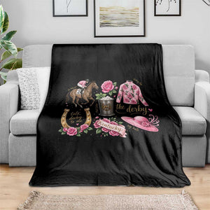 Horse Racing Derby Day Throw Blanket Doodles Funny Silks Jockey TS10 Print Your Wear