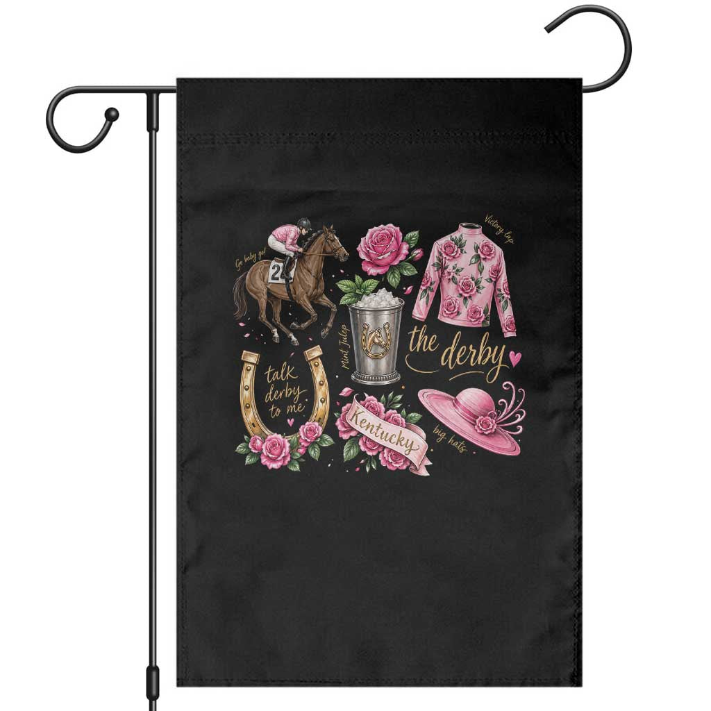 Horse Racing Derby Day Garden Flag Doodles Funny Silks Jockey TS10 Black Print Your Wear