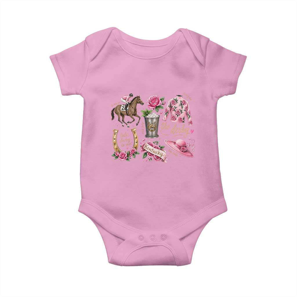 Horse Racing Derby Day Baby Onesie Doodles Funny Silks Jockey TS10 Light Pink Print Your Wear