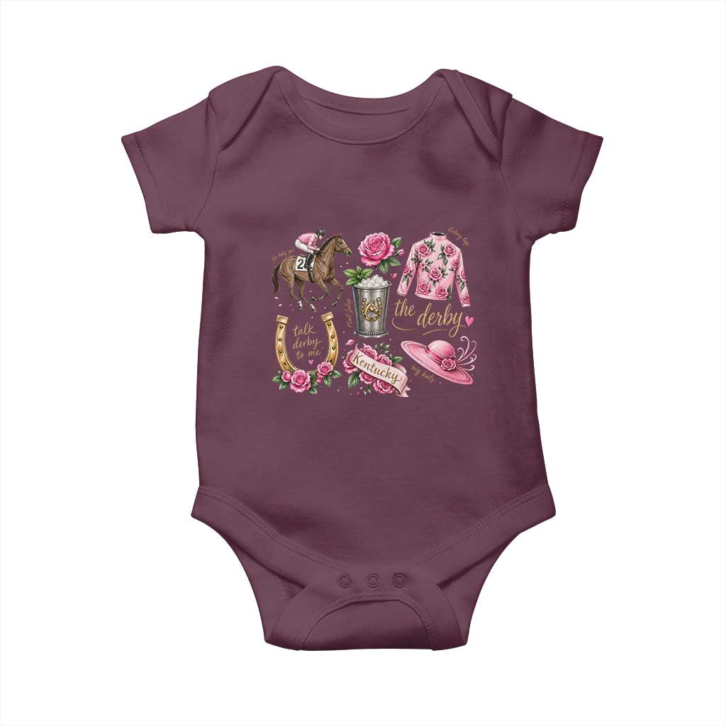 Horse Racing Derby Day Baby Onesie Doodles Funny Silks Jockey TS10 Maroon Print Your Wear