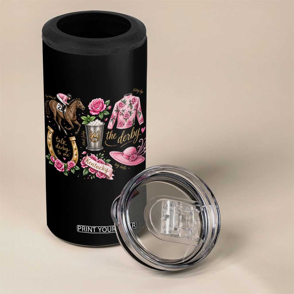 Horse Racing Derby Day 4 in 1 Can Cooler Tumbler Doodles Funny Silks Jockey TS10 Print Your Wear