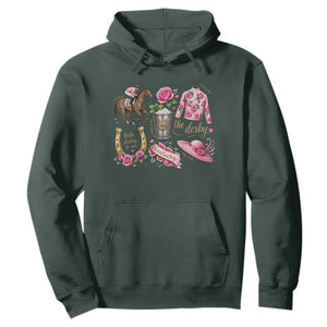 Horse Racing Derby Day Hoodie Doodles Funny Silks Jockey TS10 Dark Forest Green Print Your Wear