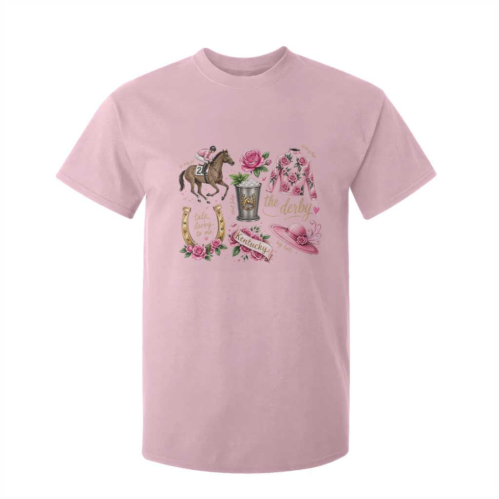 Horse Racing Derby Day T Shirt For Kid Doodles Funny Silks Jockey TS10 Light Pink Print Your Wear