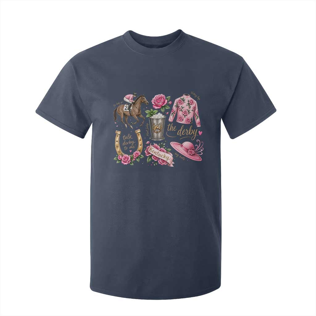 Horse Racing Derby Day T Shirt For Kid Doodles Funny Silks Jockey TS10 Navy Print Your Wear