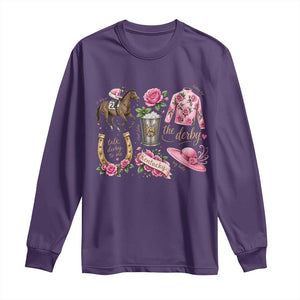Horse Racing Derby Day Long Sleeve Shirt Doodles Funny Silks Jockey TS10 Purple Print Your Wear