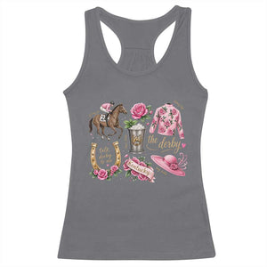 Horse Racing Derby Day Racerback Tank Top Doodles Funny Silks Jockey TS10 Charcoal Print Your Wear