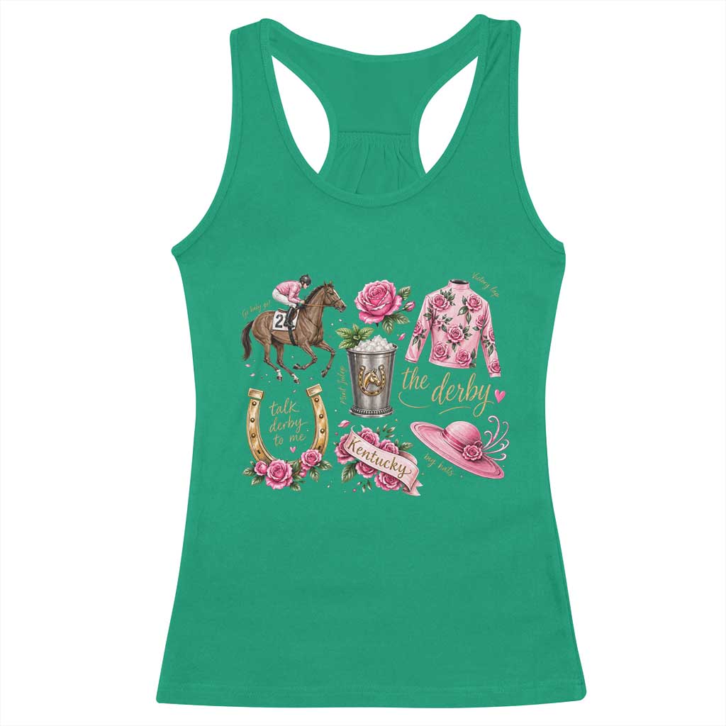Horse Racing Derby Day Racerback Tank Top Doodles Funny Silks Jockey TS10 Irish Green Print Your Wear