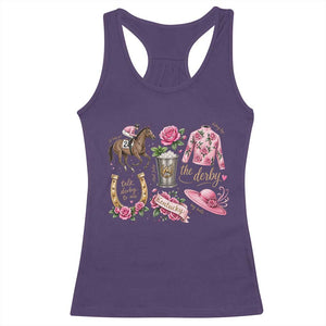 Horse Racing Derby Day Racerback Tank Top Doodles Funny Silks Jockey TS10 Purple Print Your Wear