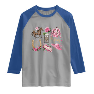Horse Racing Derby Day Raglan Shirt Doodles Funny Silks Jockey TS10 Sport Gray Royal Print Your Wear