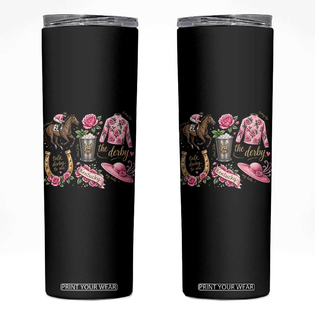 Horse Racing Derby Day Skinny Tumbler Doodles Funny Silks Jockey TS10 Black Print Your Wear
