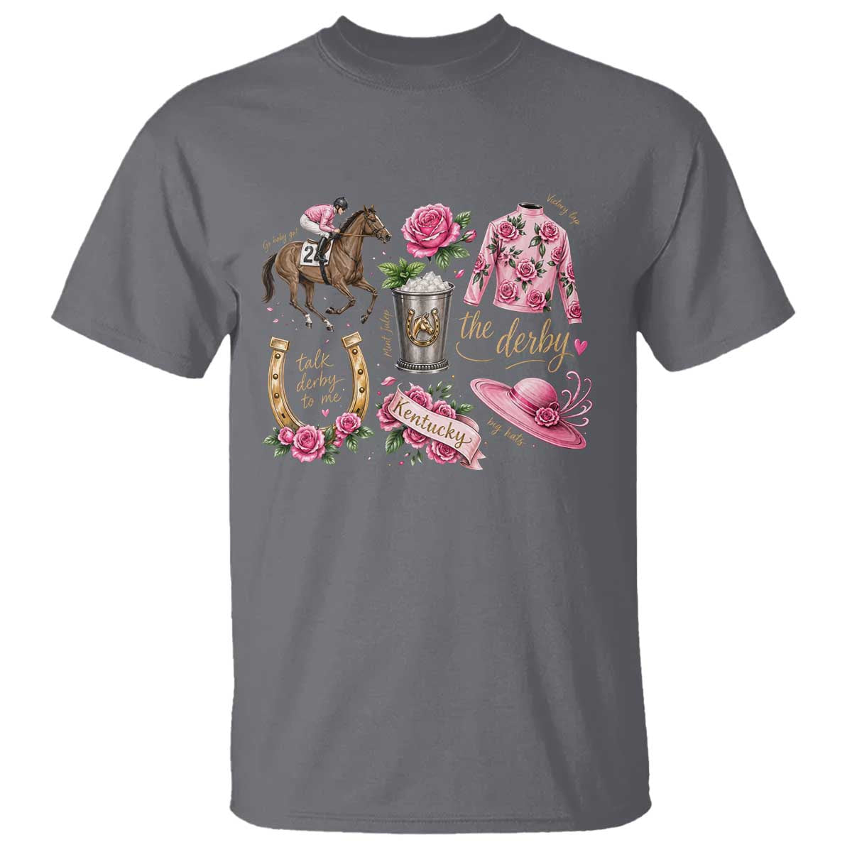 Horse Racing Derby Day T Shirt Doodles Funny Silks Jockey TS10 Charcoal Print Your Wear
