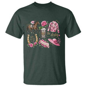 Horse Racing Derby Day T Shirt Doodles Funny Silks Jockey TS10 Dark Forest Green Print Your Wear