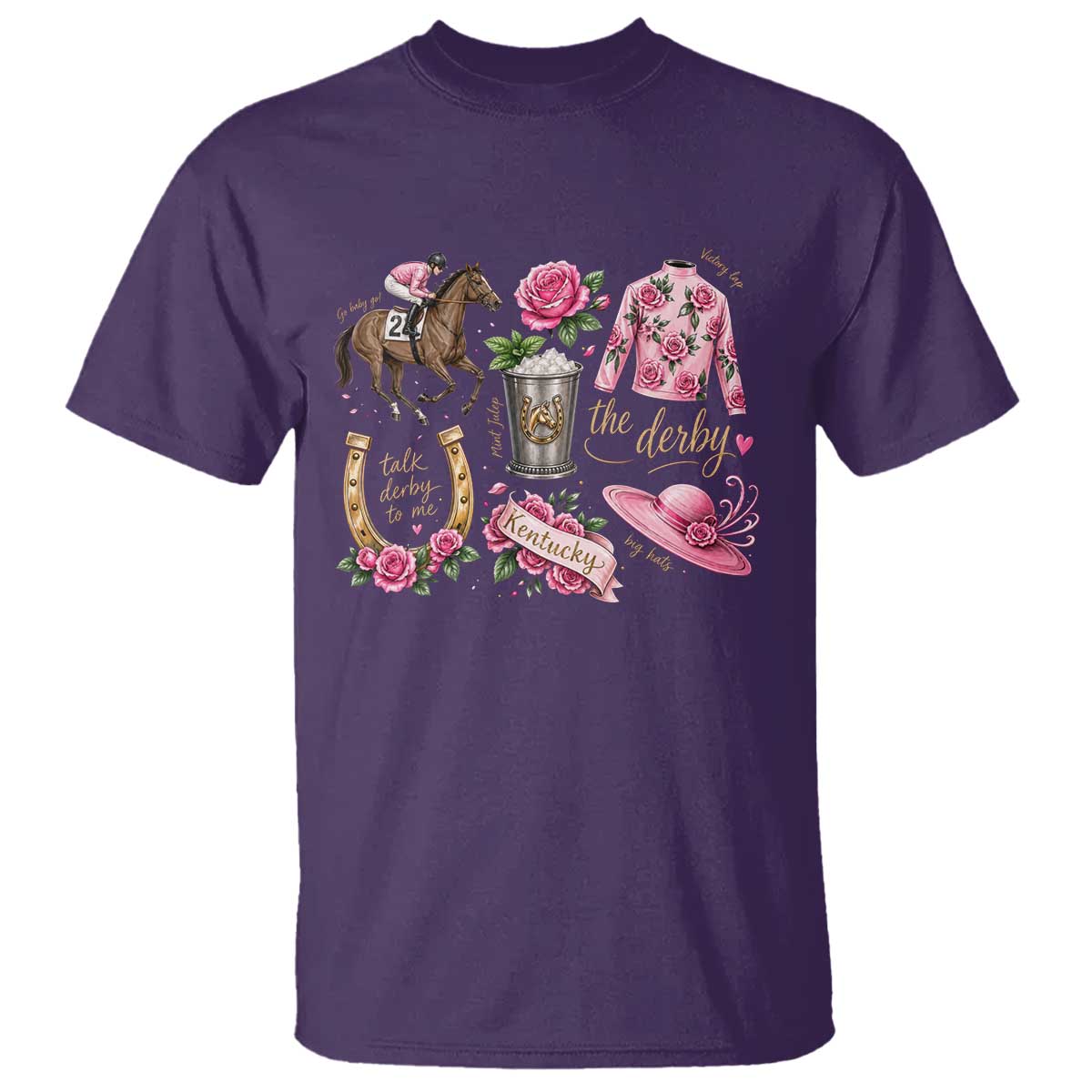 Horse Racing Derby Day T Shirt Doodles Funny Silks Jockey TS10 Purple Print Your Wear