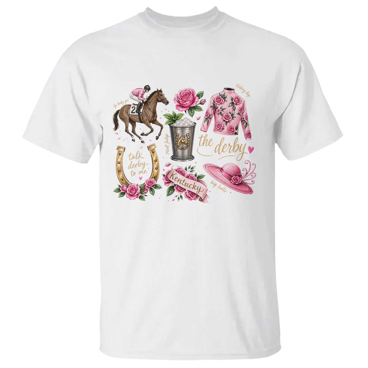 Horse Racing Derby Day T Shirt Doodles Funny Silks Jockey TS10 White Print Your Wear