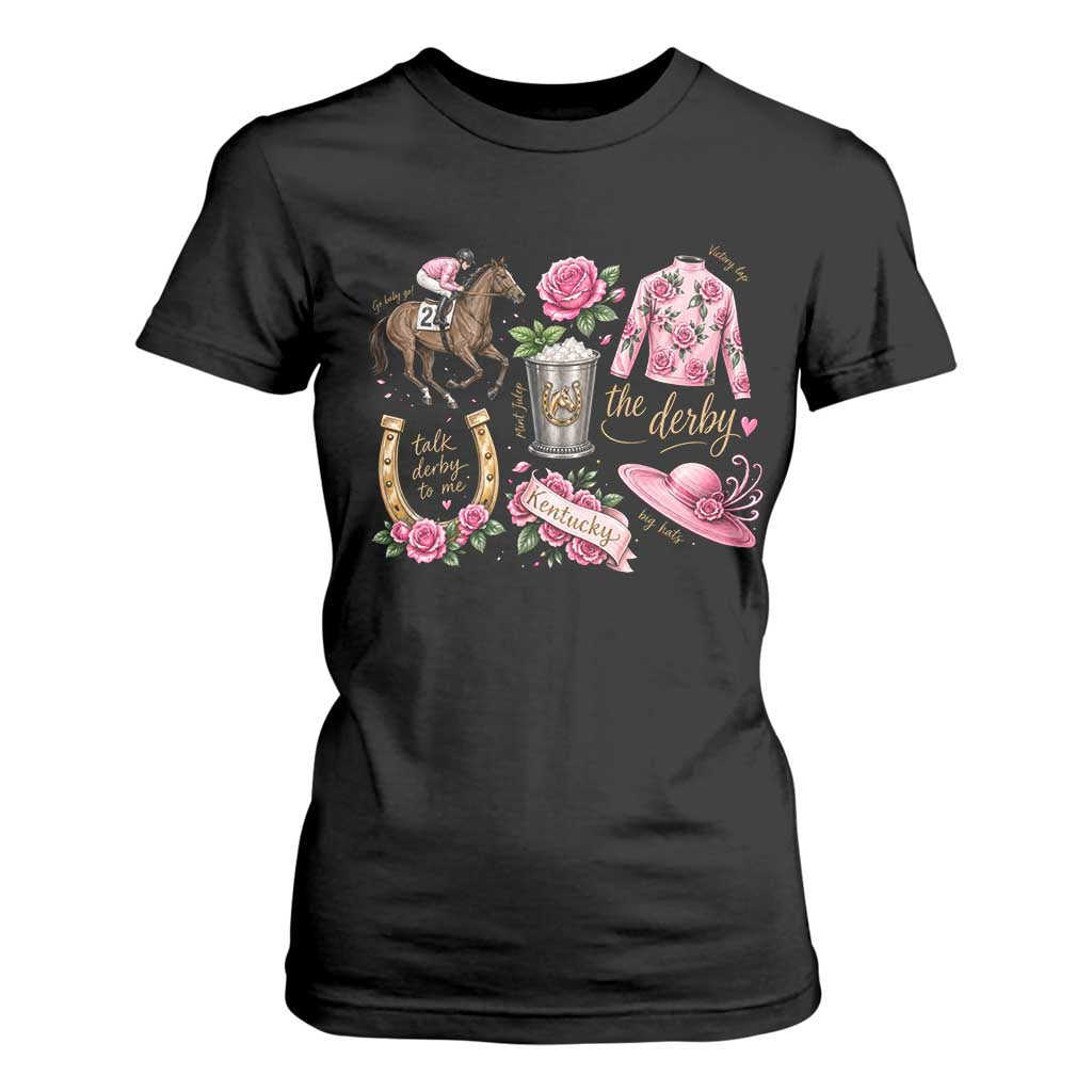 Horse Racing Derby Day T Shirt For Women Doodles Funny Silks Jockey TS10 Black Print Your Wear