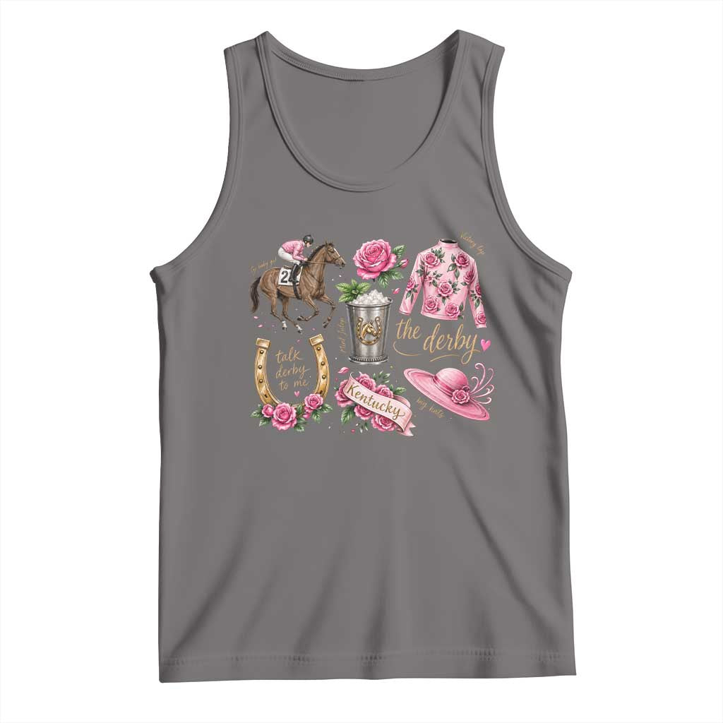 Horse Racing Derby Day Tank Top Doodles Funny Silks Jockey TS10 Deep Heather Print Your Wear