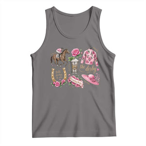Horse Racing Derby Day Tank Top Doodles Funny Silks Jockey TS10 Deep Heather Print Your Wear
