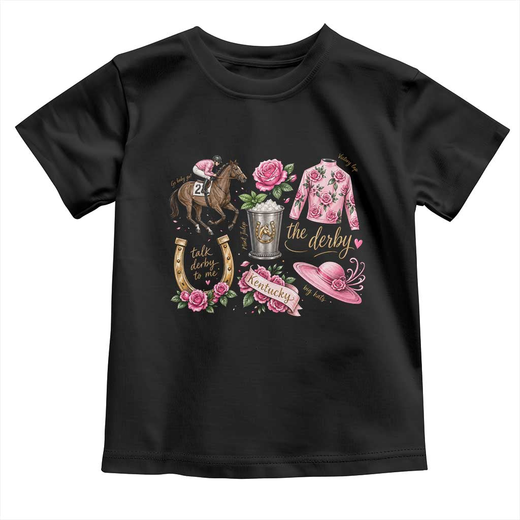 Horse Racing Derby Day Toddler T Shirt Doodles Funny Silks Jockey TS10 Black Print Your Wear