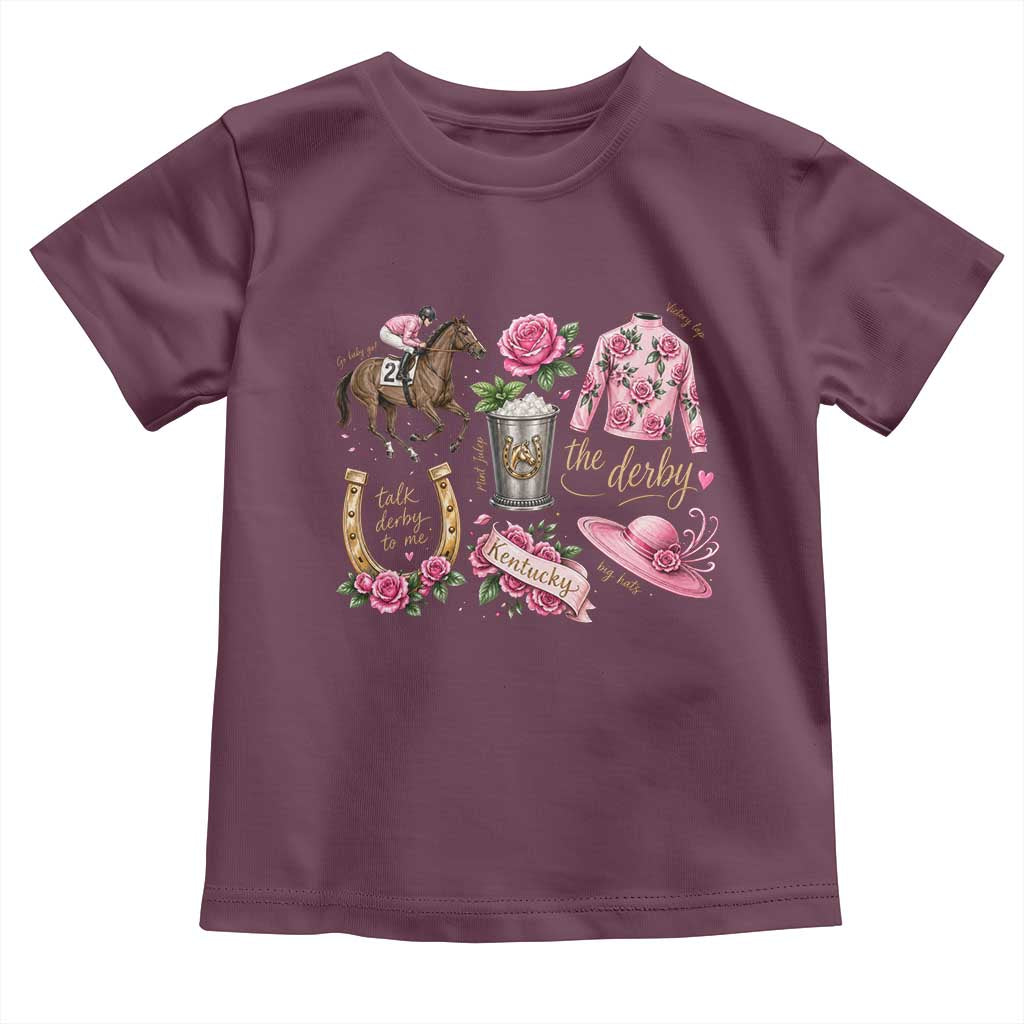Horse Racing Derby Day Toddler T Shirt Doodles Funny Silks Jockey TS10 Maroon Print Your Wear