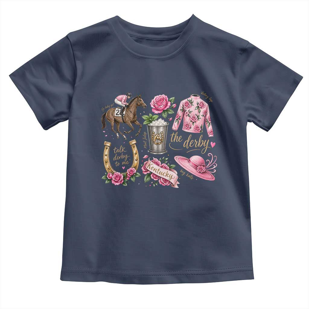 Horse Racing Derby Day Toddler T Shirt Doodles Funny Silks Jockey TS10 Navy Print Your Wear