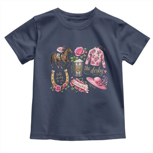 Horse Racing Derby Day Toddler T Shirt Doodles Funny Silks Jockey TS10 Navy Print Your Wear