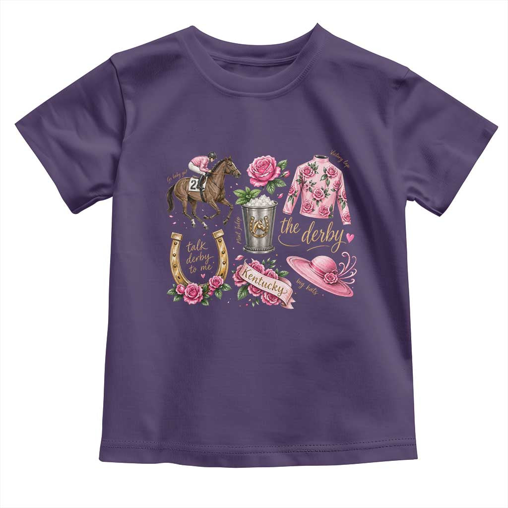 Horse Racing Derby Day Toddler T Shirt Doodles Funny Silks Jockey TS10 Purple Print Your Wear