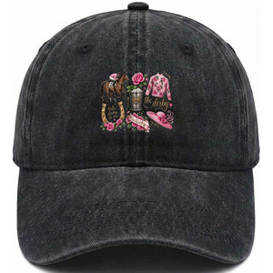Horse Racing Derby Day Washed Cotton Baseball Cap Doodles Funny Silks Jockey TS10 Print Your Wear