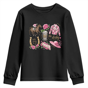 Horse Racing Derby Day Youth Sweatshirt Doodles Funny Silks Jockey TS10 Black Print Your Wear