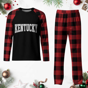 Kentucky Plaid Pajama Set Retro Varsity Kentucky Lover KY State TS10 Buffalo Plaid Print Your Wear