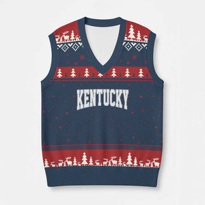 Kentucky V-Neck Knit Sweater Vest Retro Varsity Kentucky Lover KY State TS10 Navy Red Print Your Wear