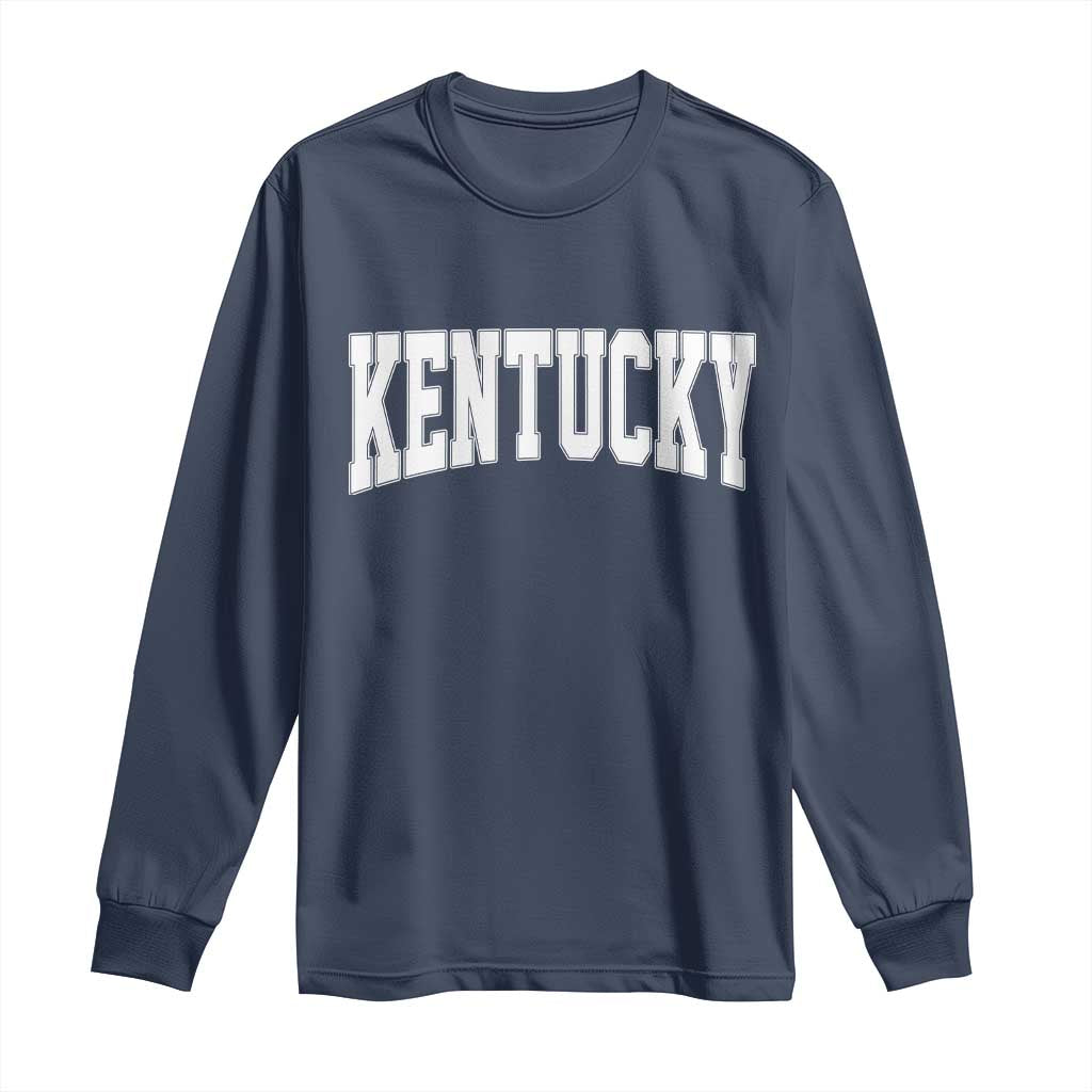Kentucky Long Sleeve Shirt Retro Varsity Kentucky Lover KY State TS10 Navy Print Your Wear